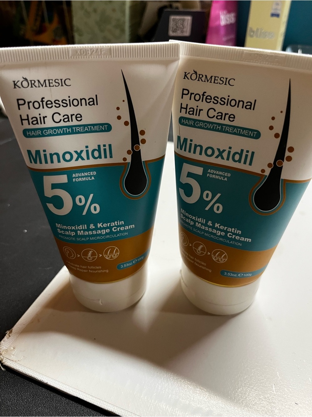 Minoxidil 5% Scalp Massage Cream – Turquoise & White